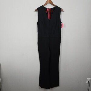 NEW Spanx The Perfect Sleeveless Jumpsuit Medium Black Ponte Flare Career Comfy